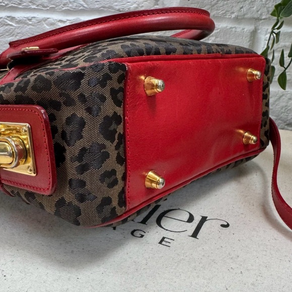 FENDI LVMH 1990s Leopard Print Two Way Cross Body Tote Satchel Handbag Purse - Picture 7 of 12